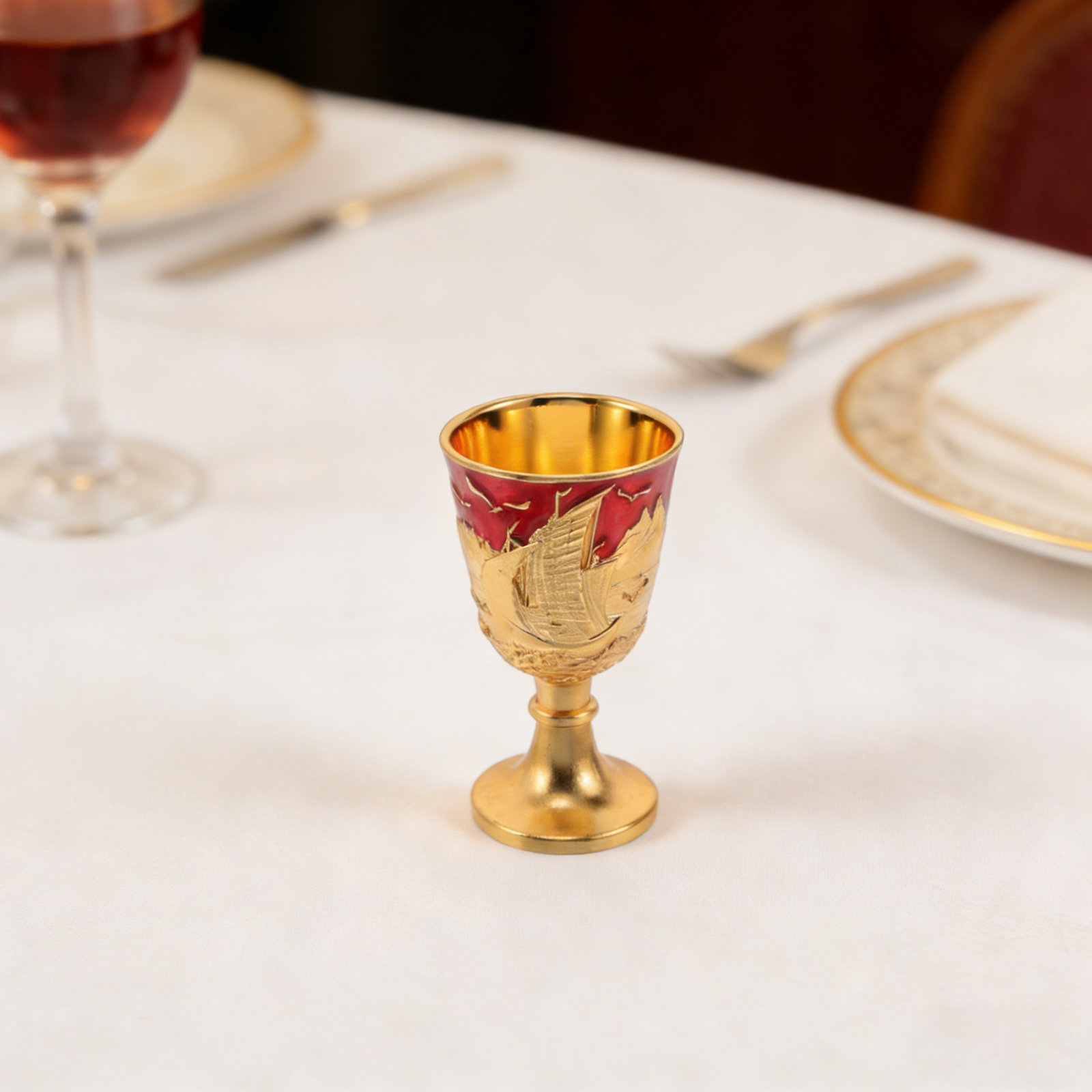 2Pcs Vintage Alloy Goblet Glas - Home Bar Set recension och pris